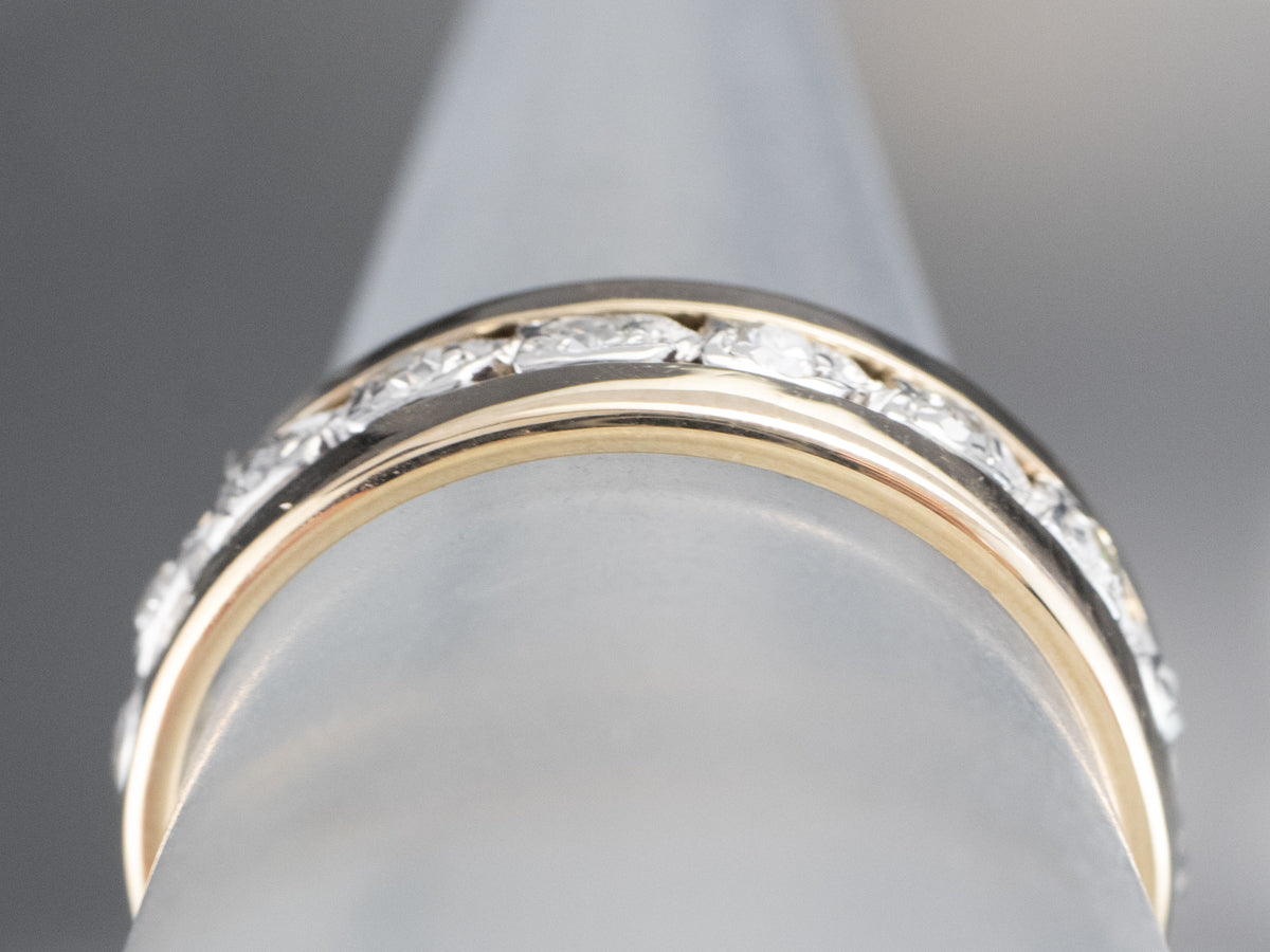 Two Tone Gold Diamond Eternity Band