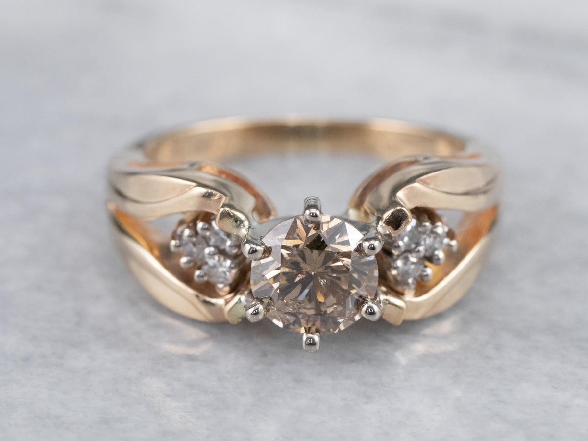 Sparkling Champagne Diamond Anniversary or Engagement Ring