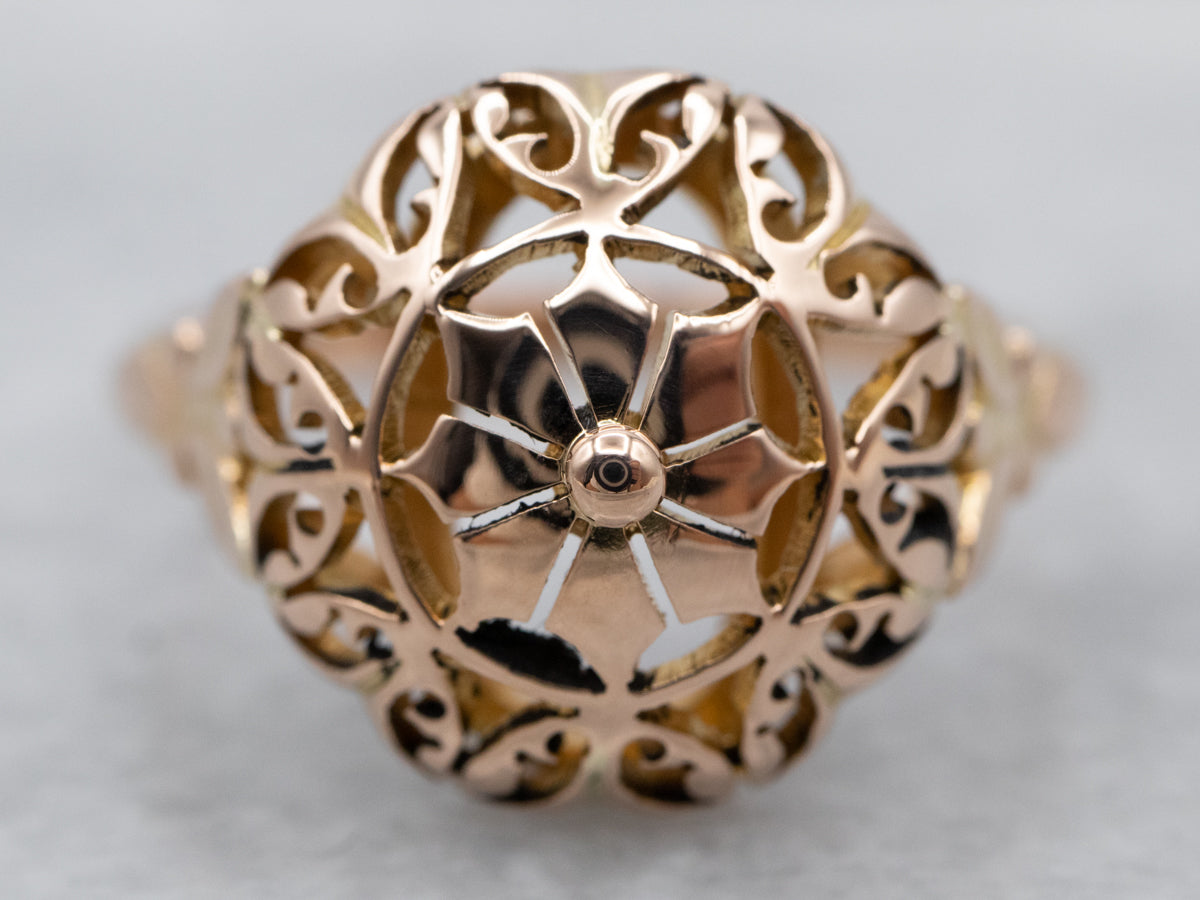 Gold Filigree Mandala Ring