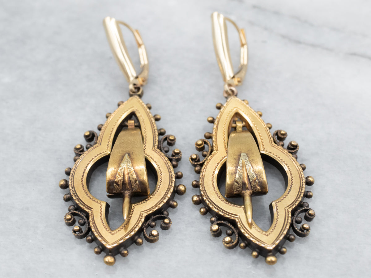 Antique gold drop earrings shop