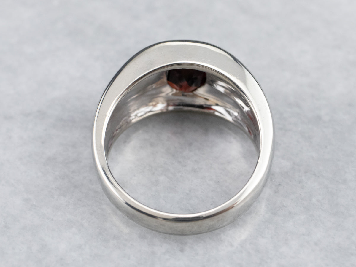 Unisex Garnet Statement Ring