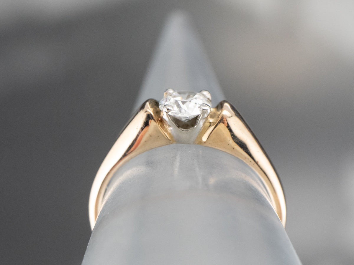 Diamond and Gold Solitaire Engagement Ring