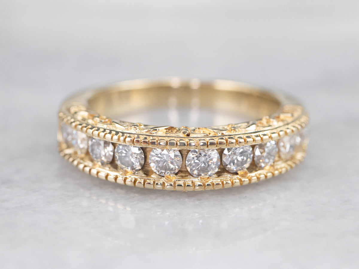 Channel Set Diamond Patterned Band