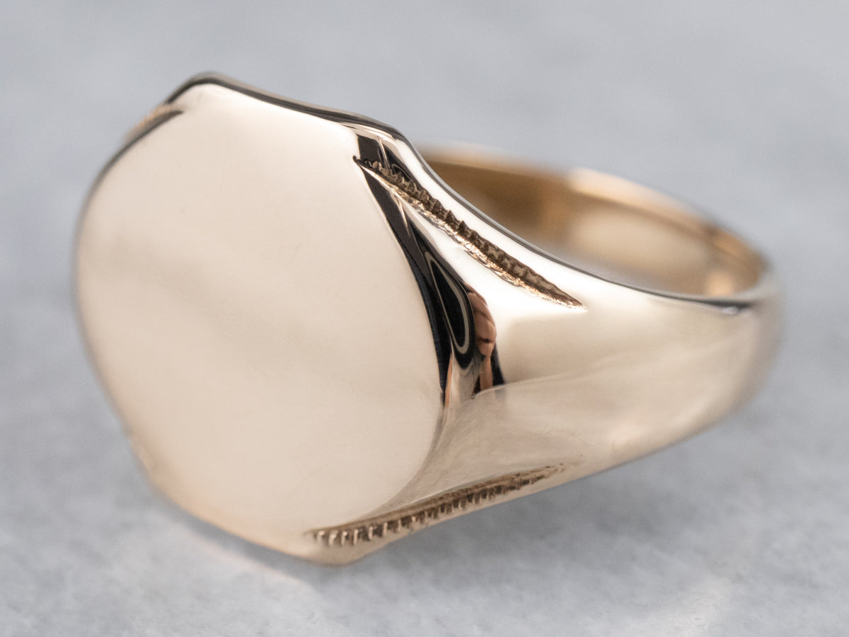 Gold Minimalist Signet Ring