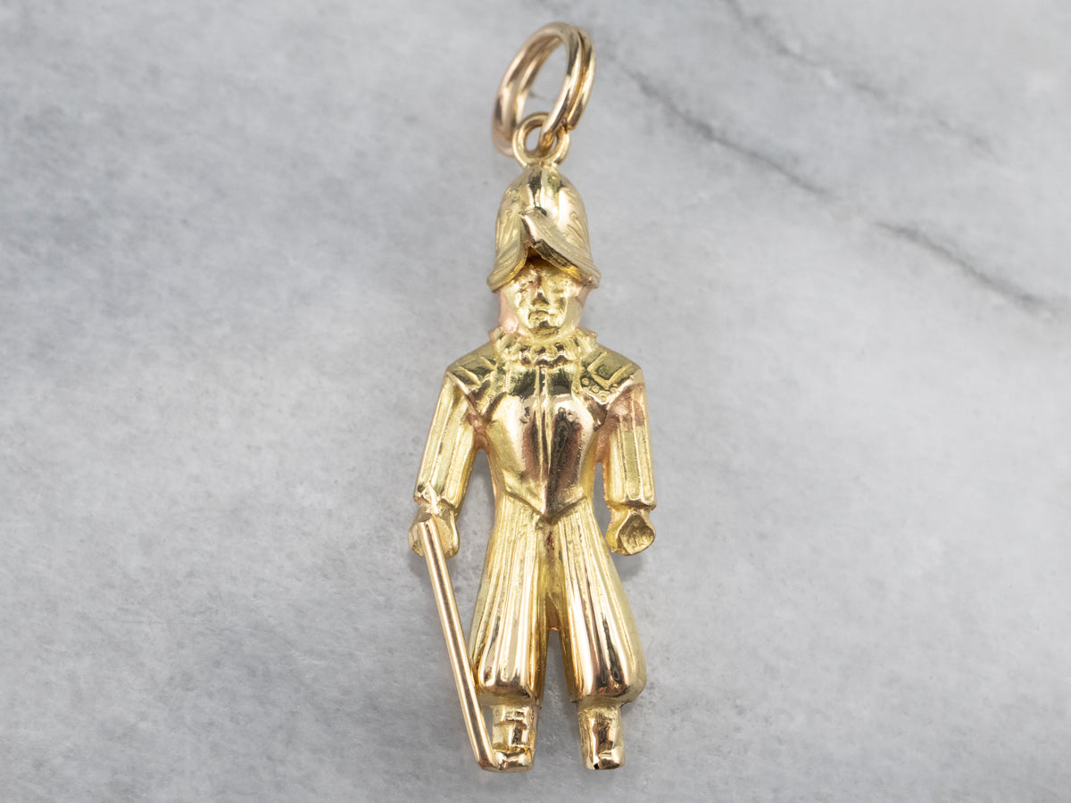 18K Gold Spanish Conquistador Charm Pendant