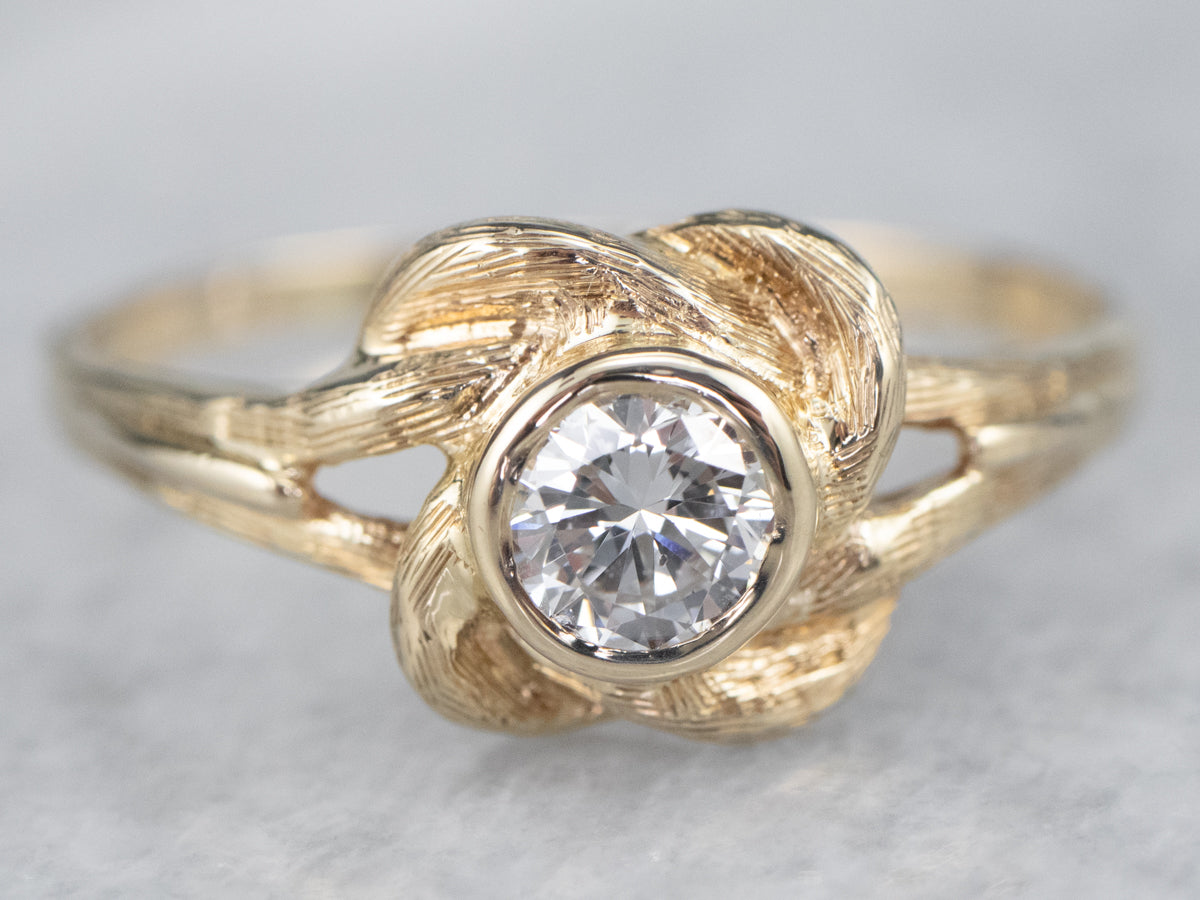 Vintage Diamond Lover's Knot Engagement Ring