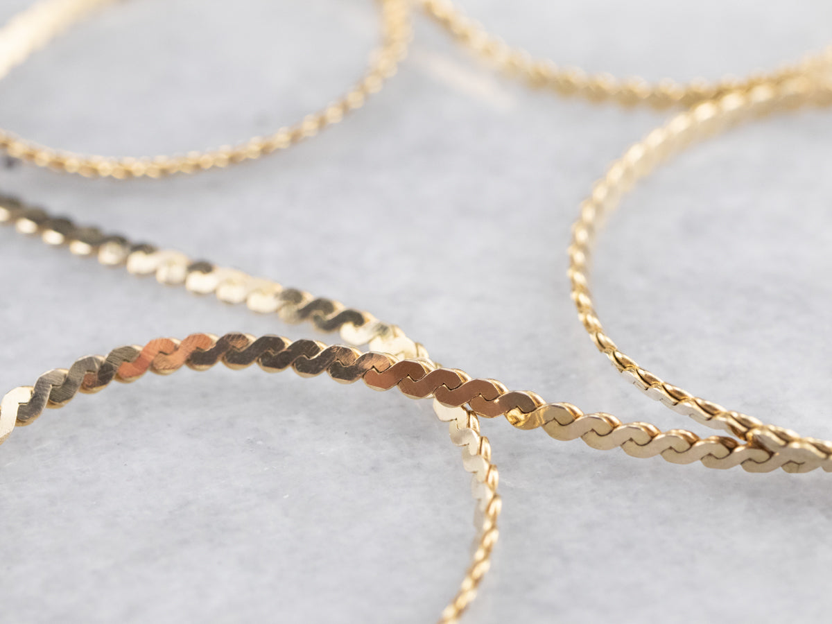 14K Yellow Gold Serpentine Chain