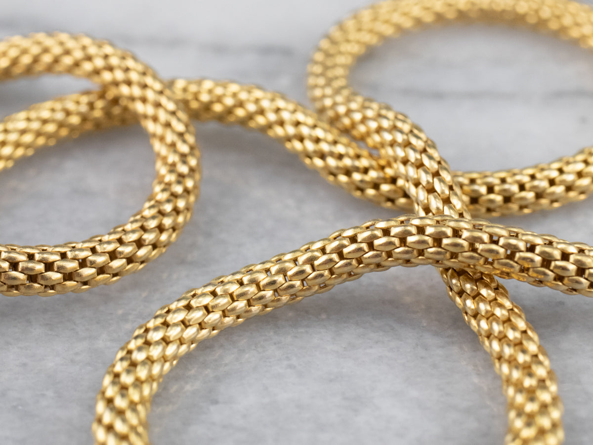 Yellow Gold Woven Popcorn Chain