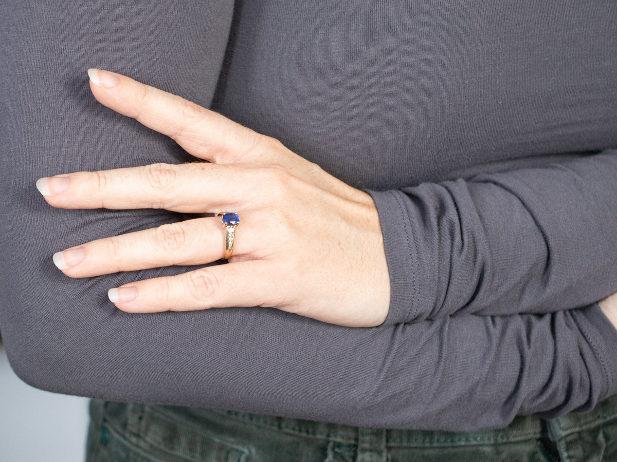 True Azure Ceylon Sapphire and Diamond Ring