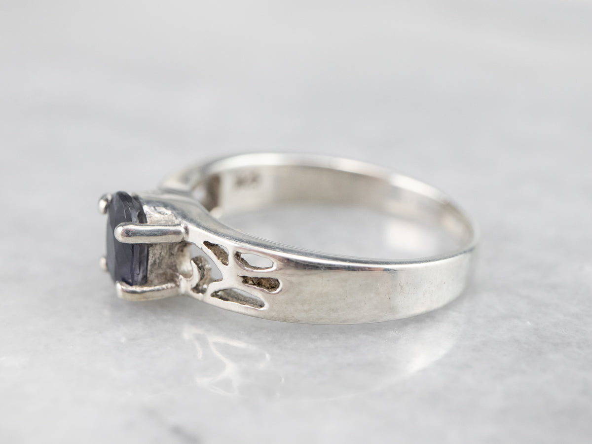 Sterling Silver Iolite Solitaire Ring