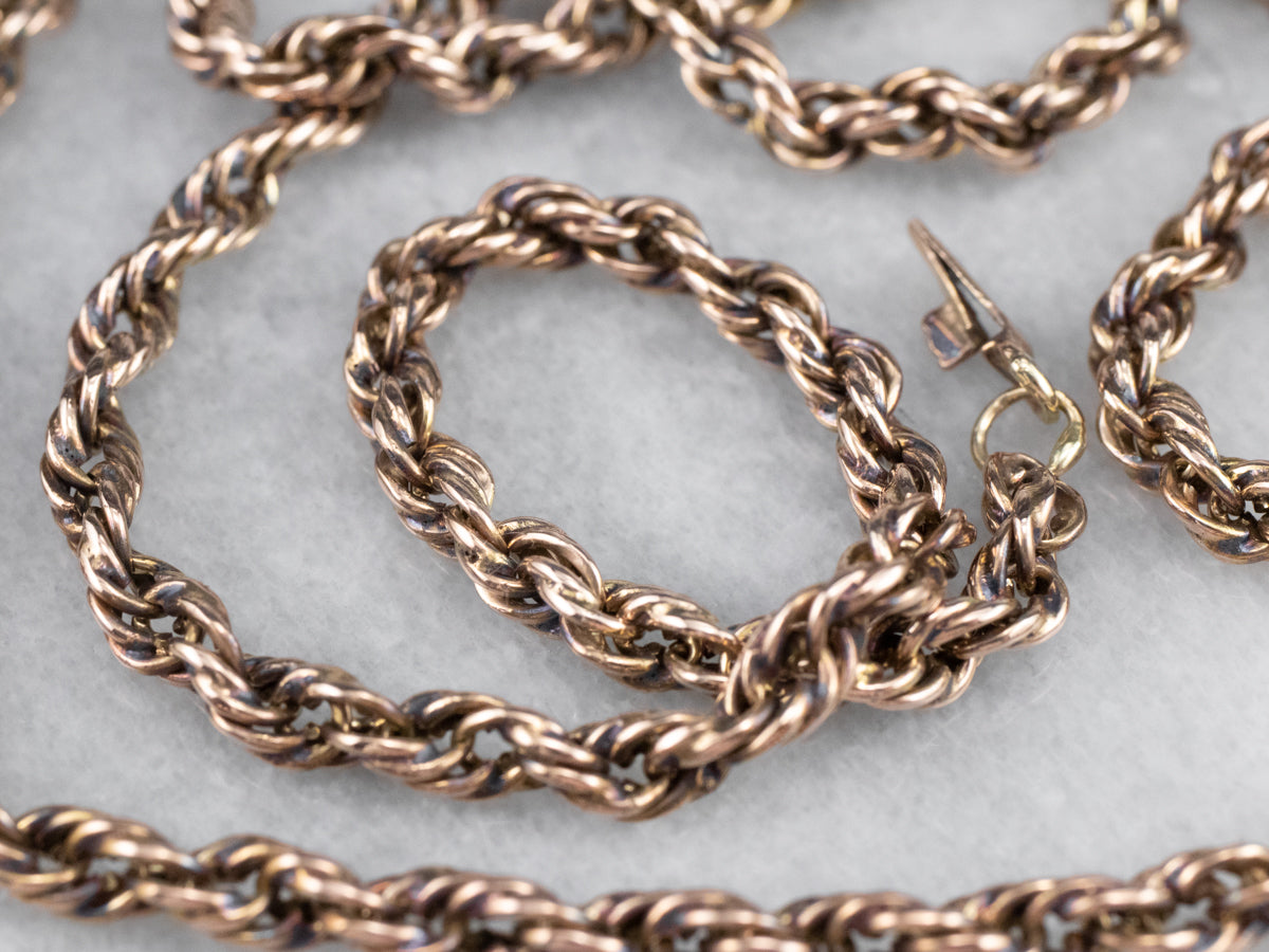 Thick Rose Gold Rope Chain Necklace