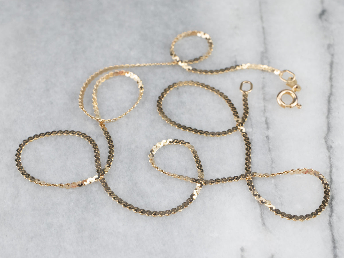 14K Yellow Gold Serpentine Chain Necklace