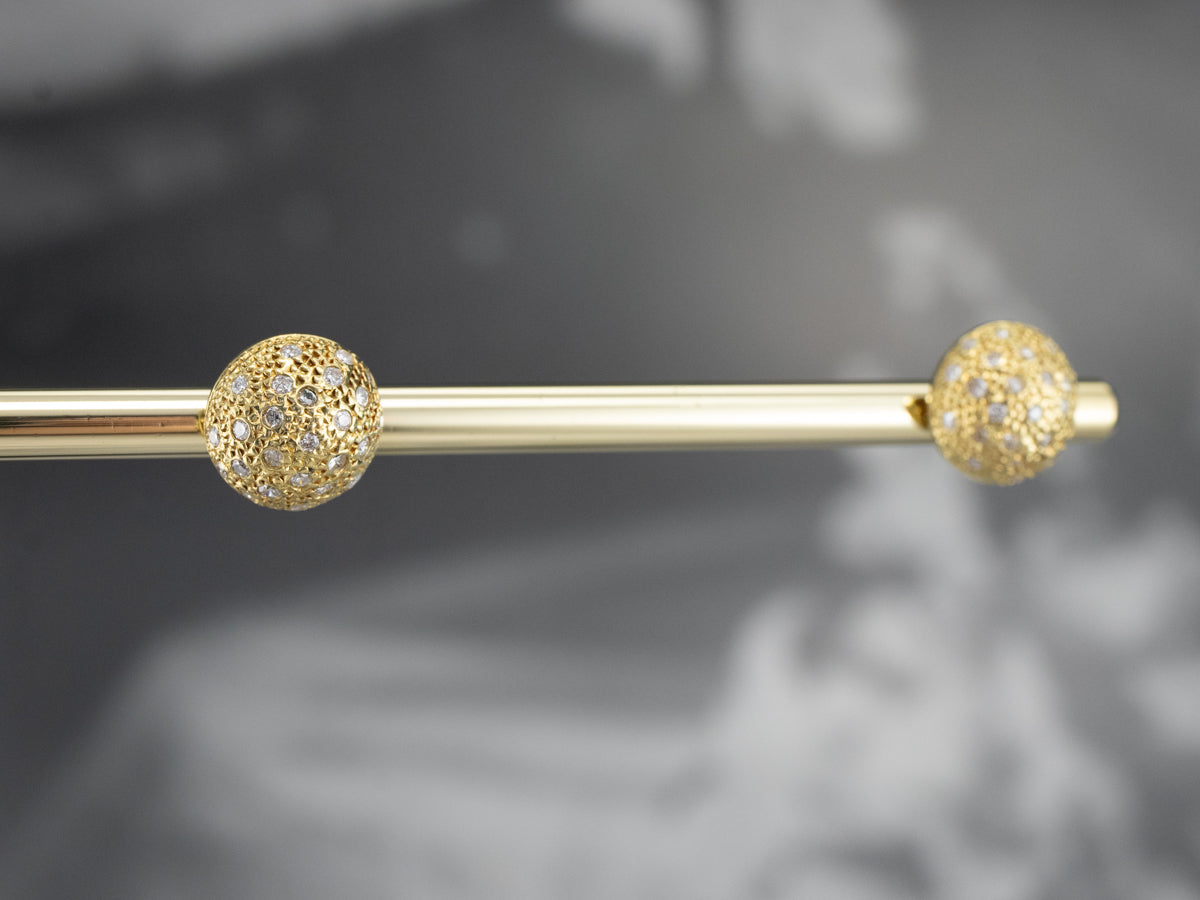 18K Gold Diamond Cluster Earrings