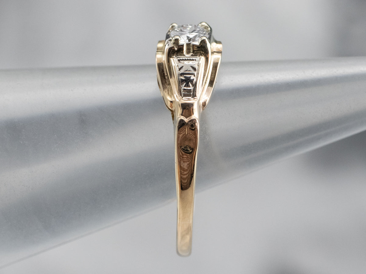 Art Deco Filigree Engagement Ring, TRB 0.72ct.