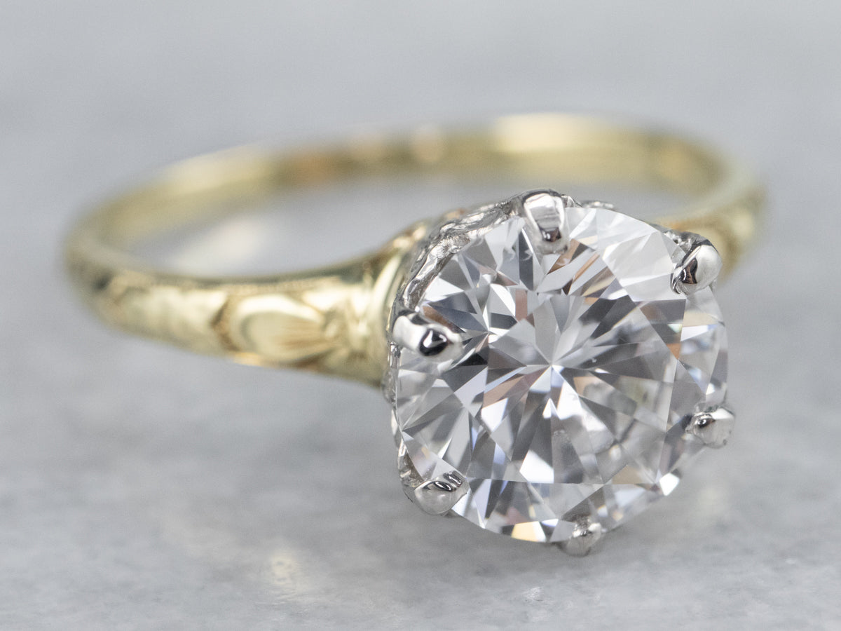 Stunning Antique Orange Blossom Diamond Engagement Ring