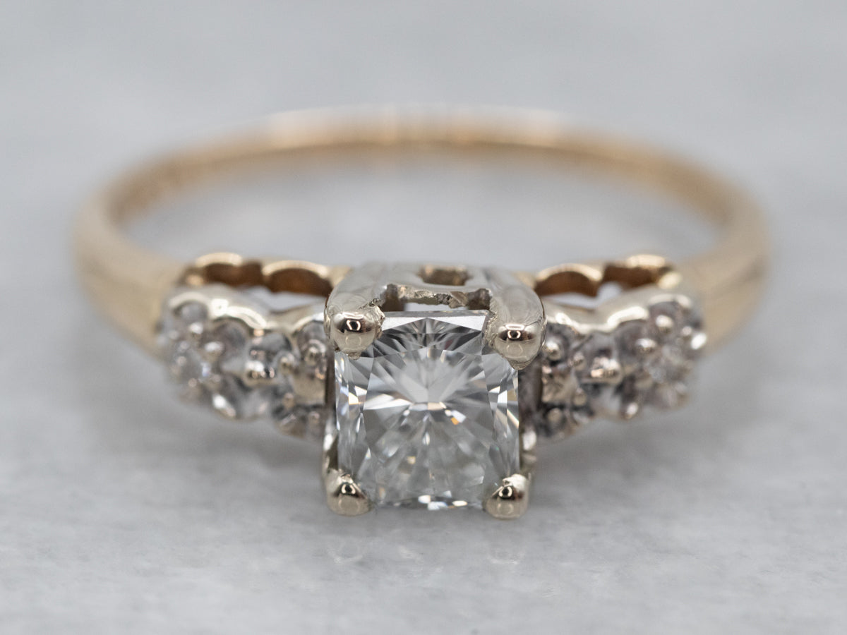 Vintage Three Stone Diamond Engagement Ring