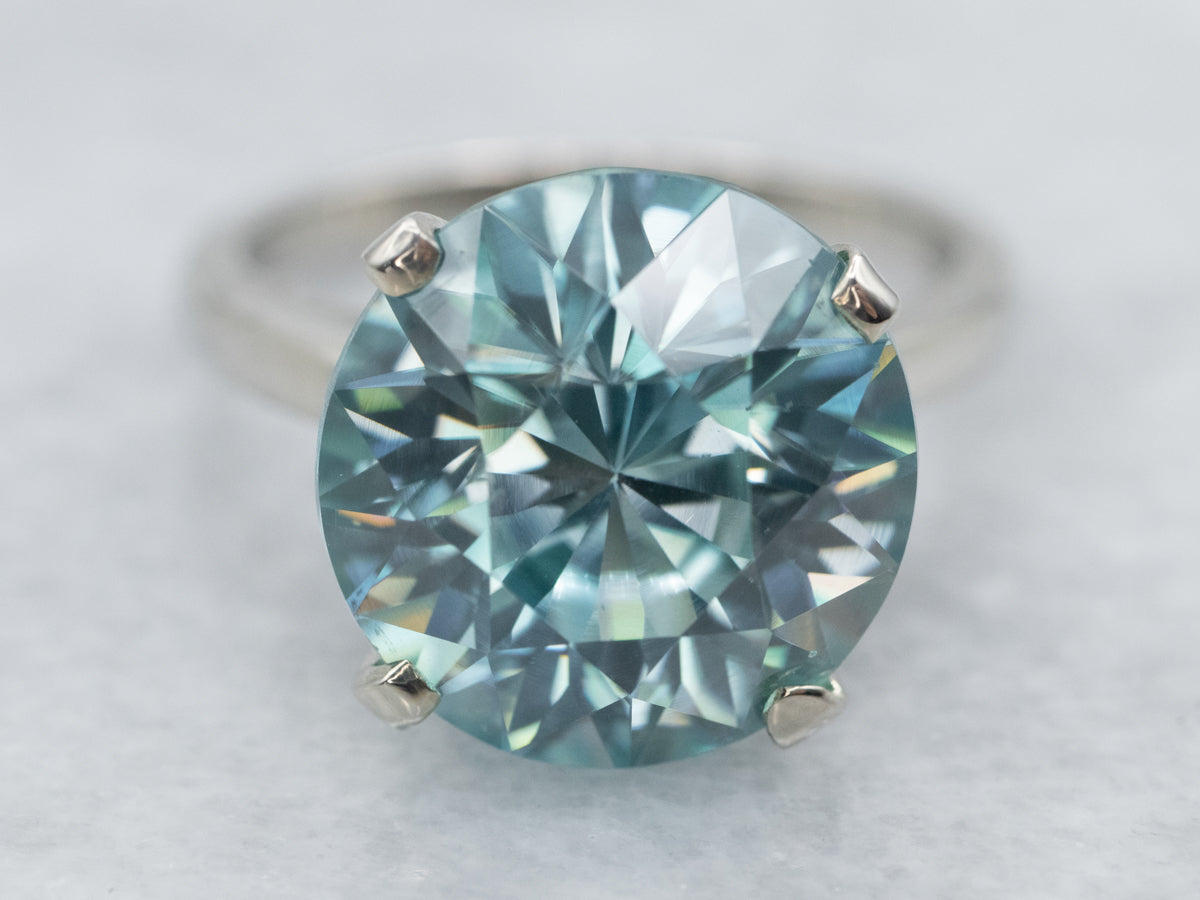 Blue Zircon White Gold Ring