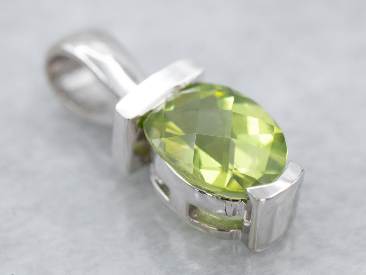 Minimalist Peridot Solitaire Pendant