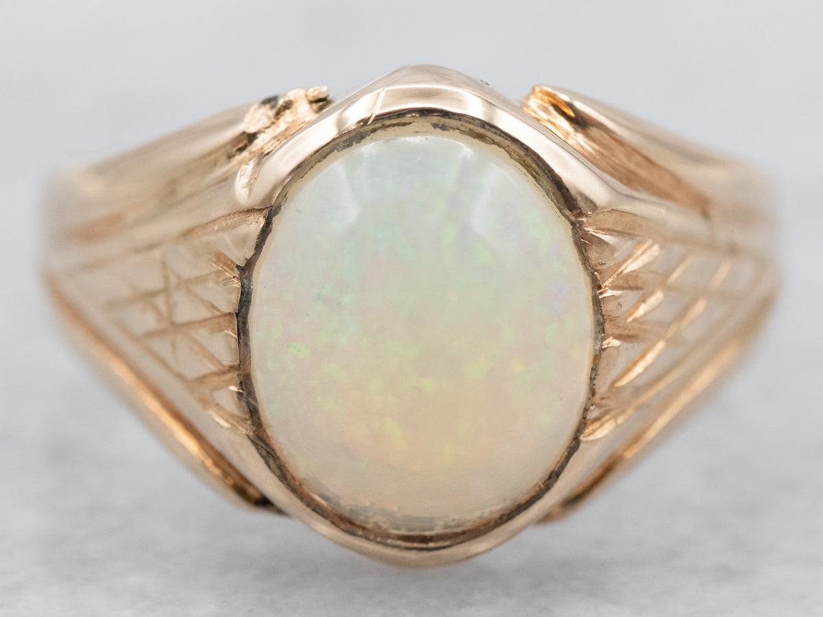 14kt Antique vintage rose gold shops opal ring