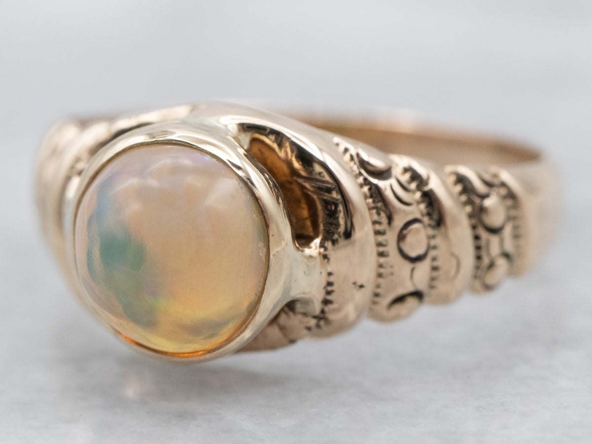 Antique Opal Rose Gold Ring