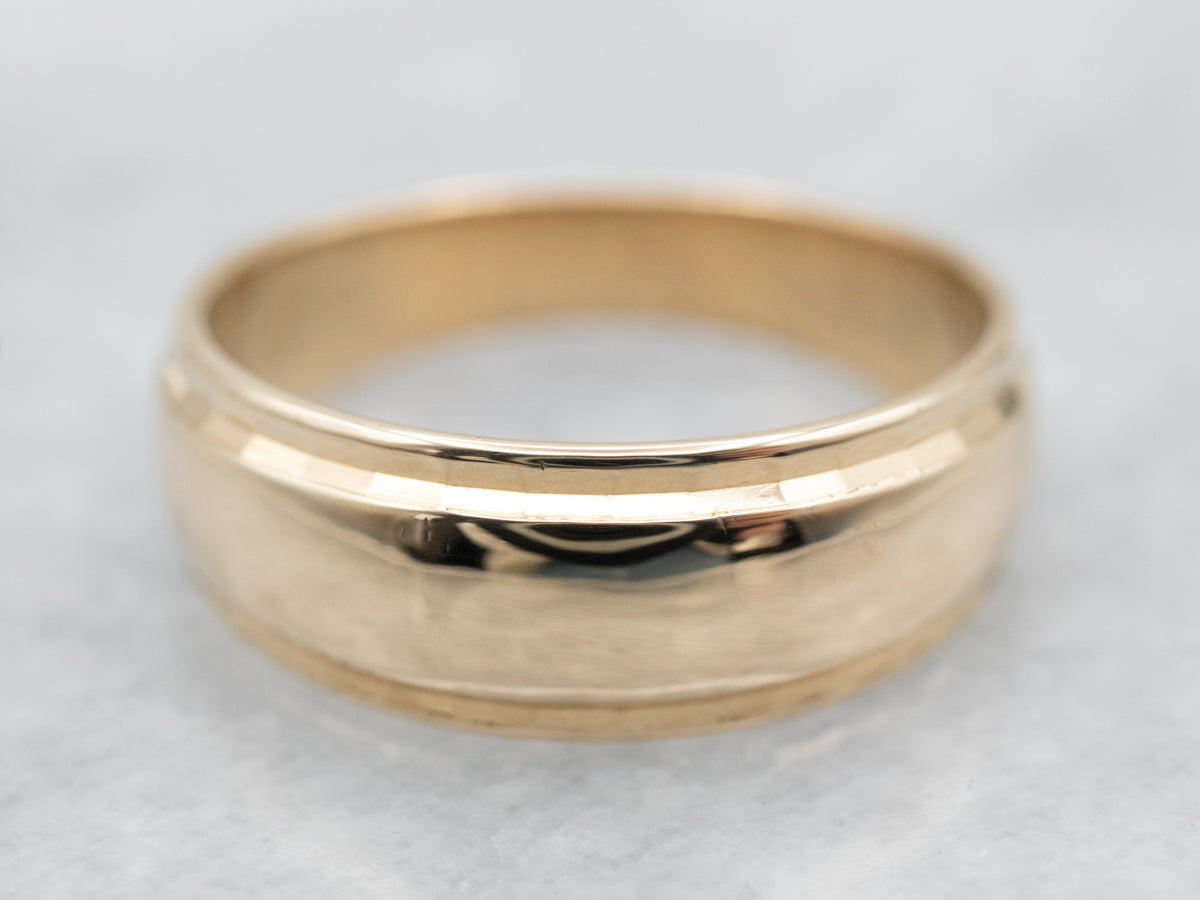 Faceted Edge Gold Band