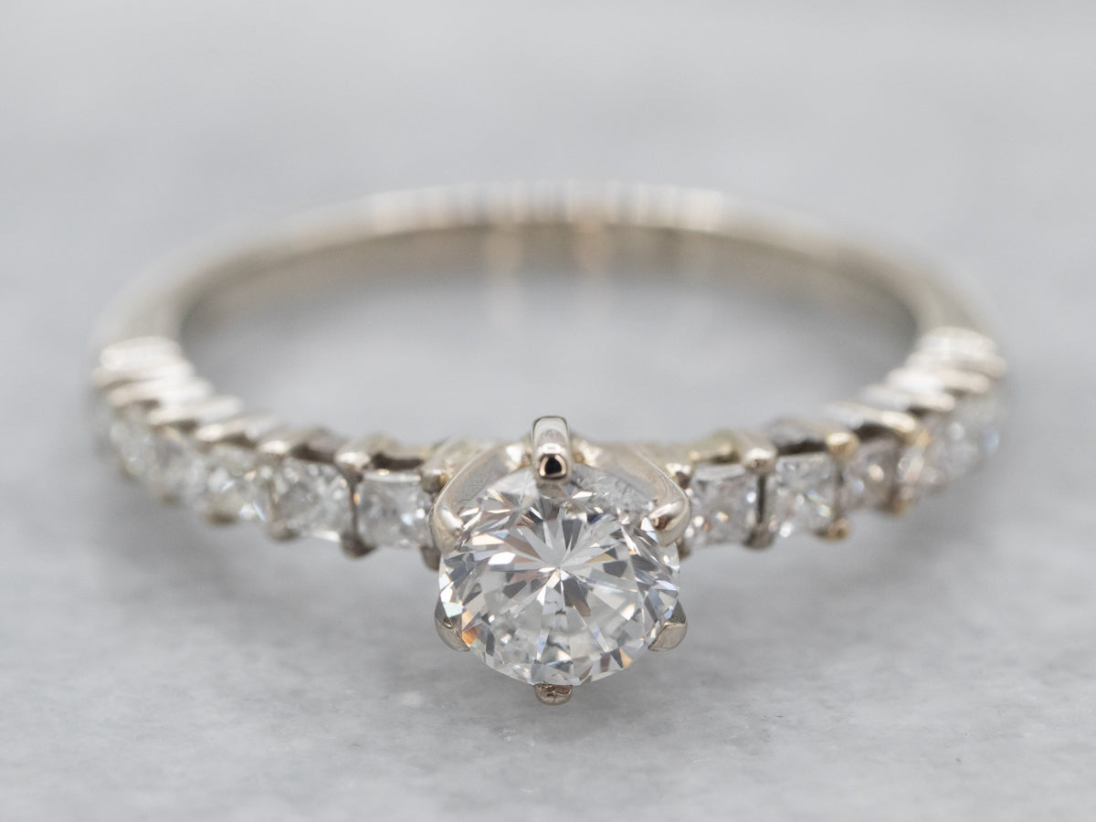 Modern Round Brilliant Diamond Engagement Ring