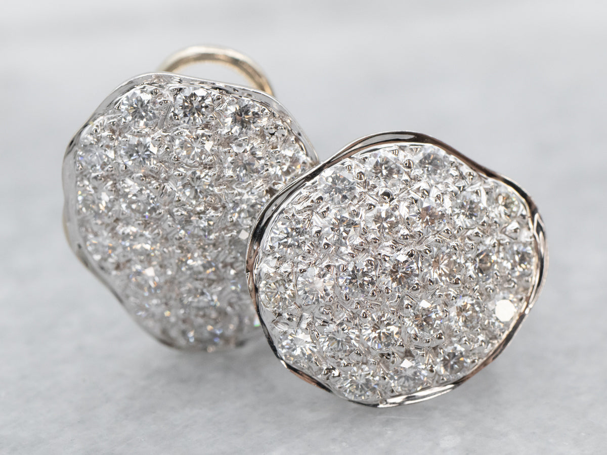 Modernist Diamond Cluster Earrings