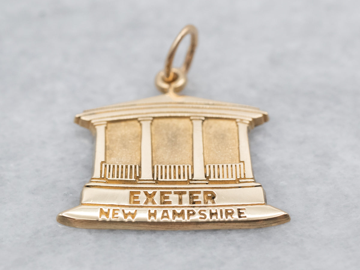 The Bandstand of Exeter, New Hampshire Gold Charm