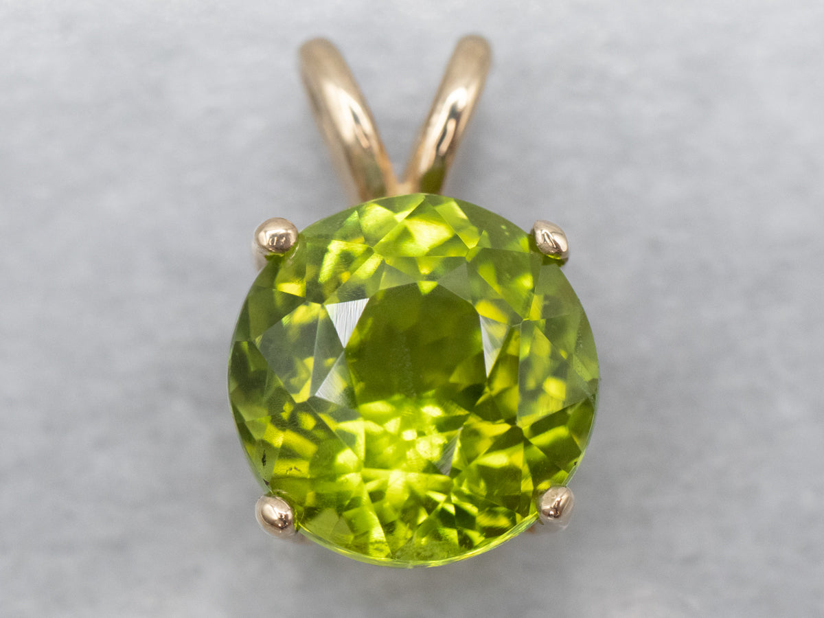 Colgante Solitario Peridoto Oro