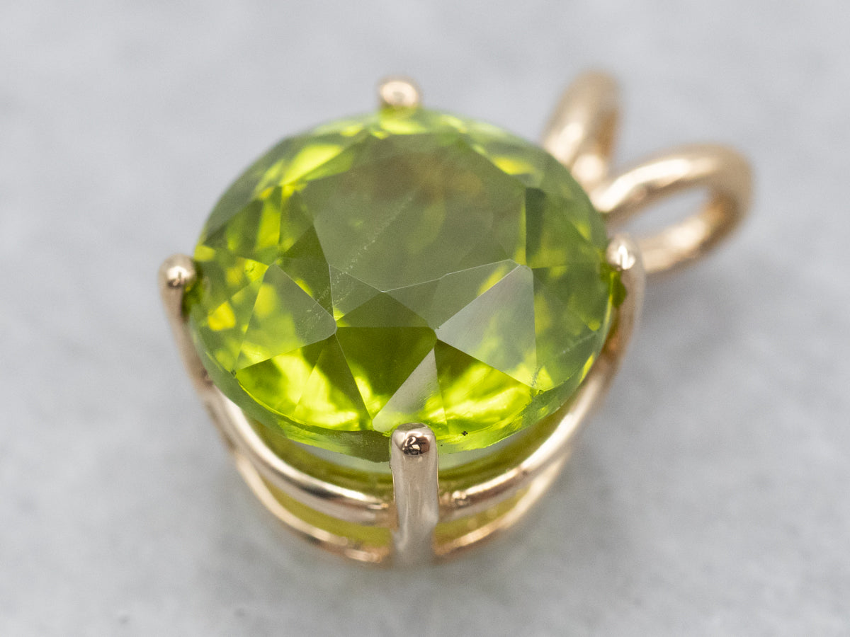 Colgante Solitario Peridoto Oro