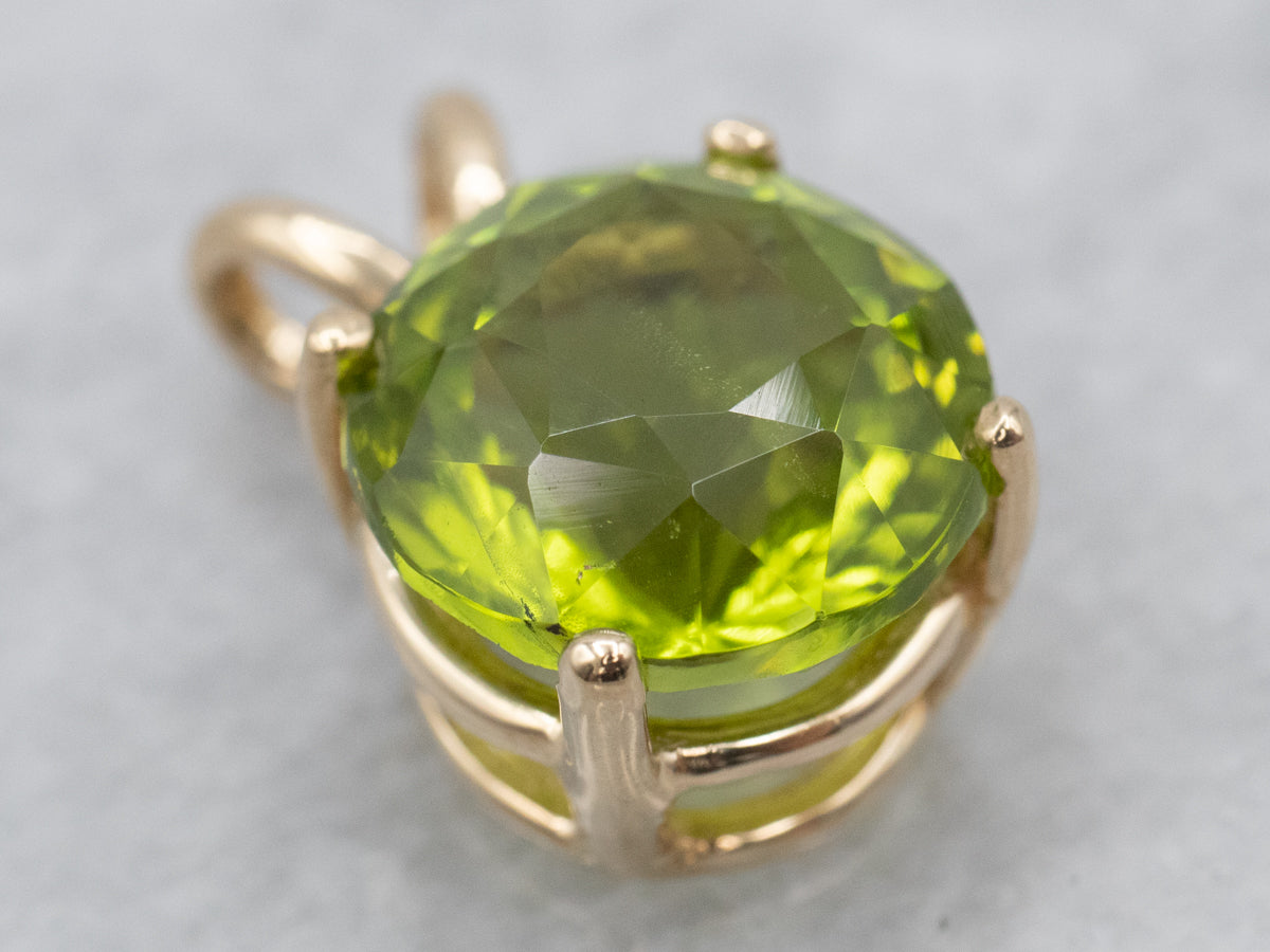 Colgante Solitario Peridoto Oro