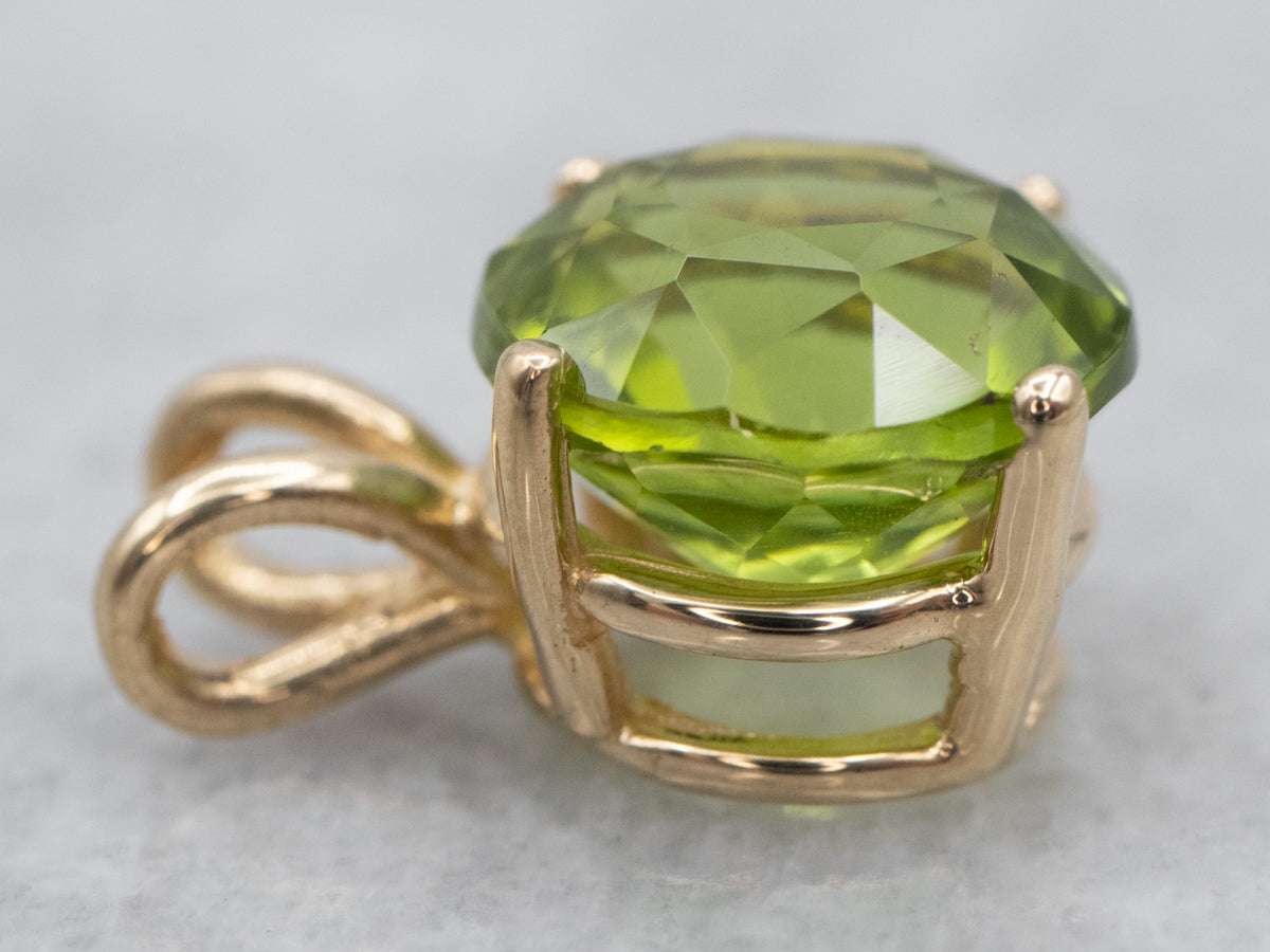 Colgante Solitario Peridoto Oro