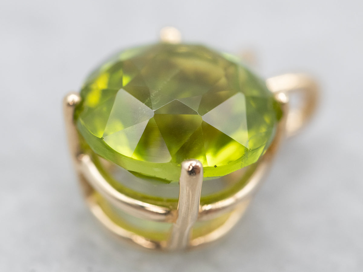 Colgante Solitario Peridoto Oro