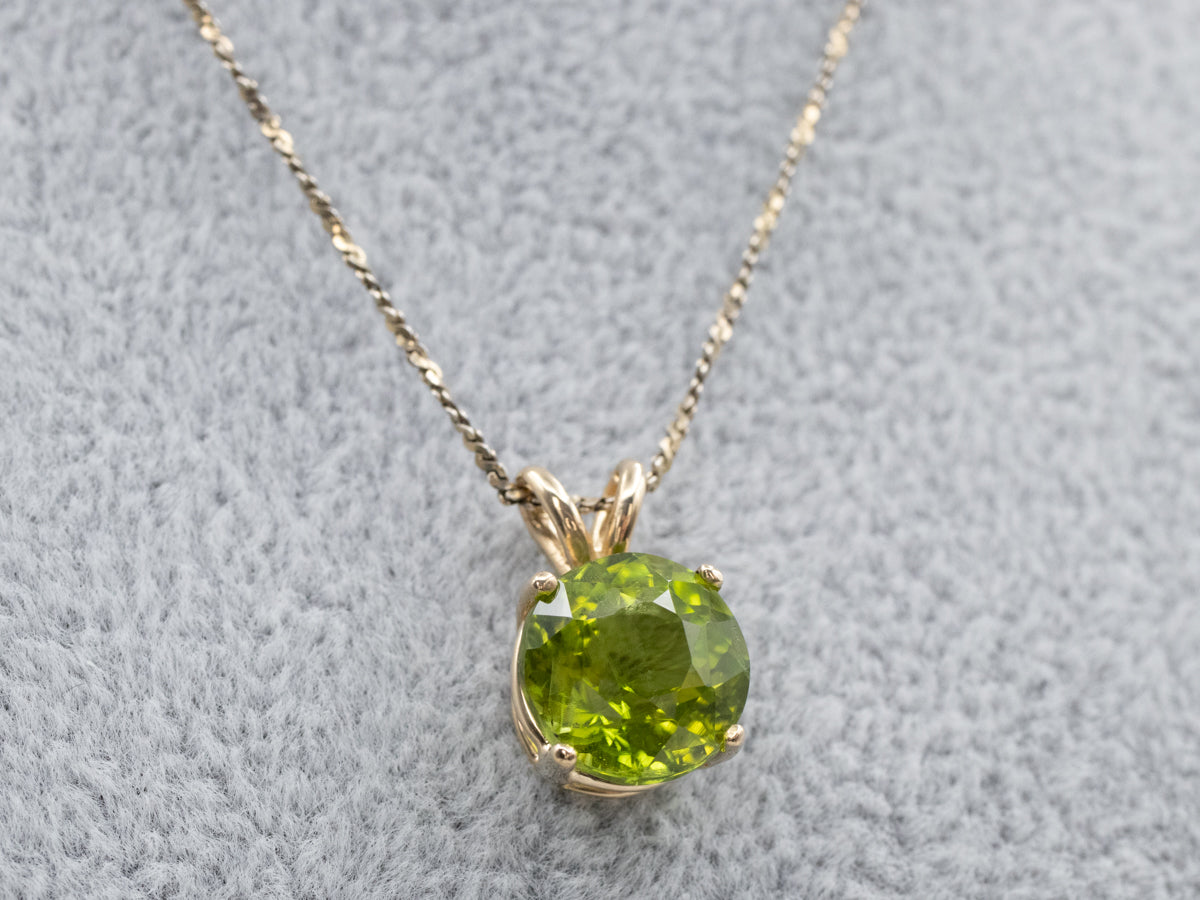 Colgante Solitario Peridoto Oro