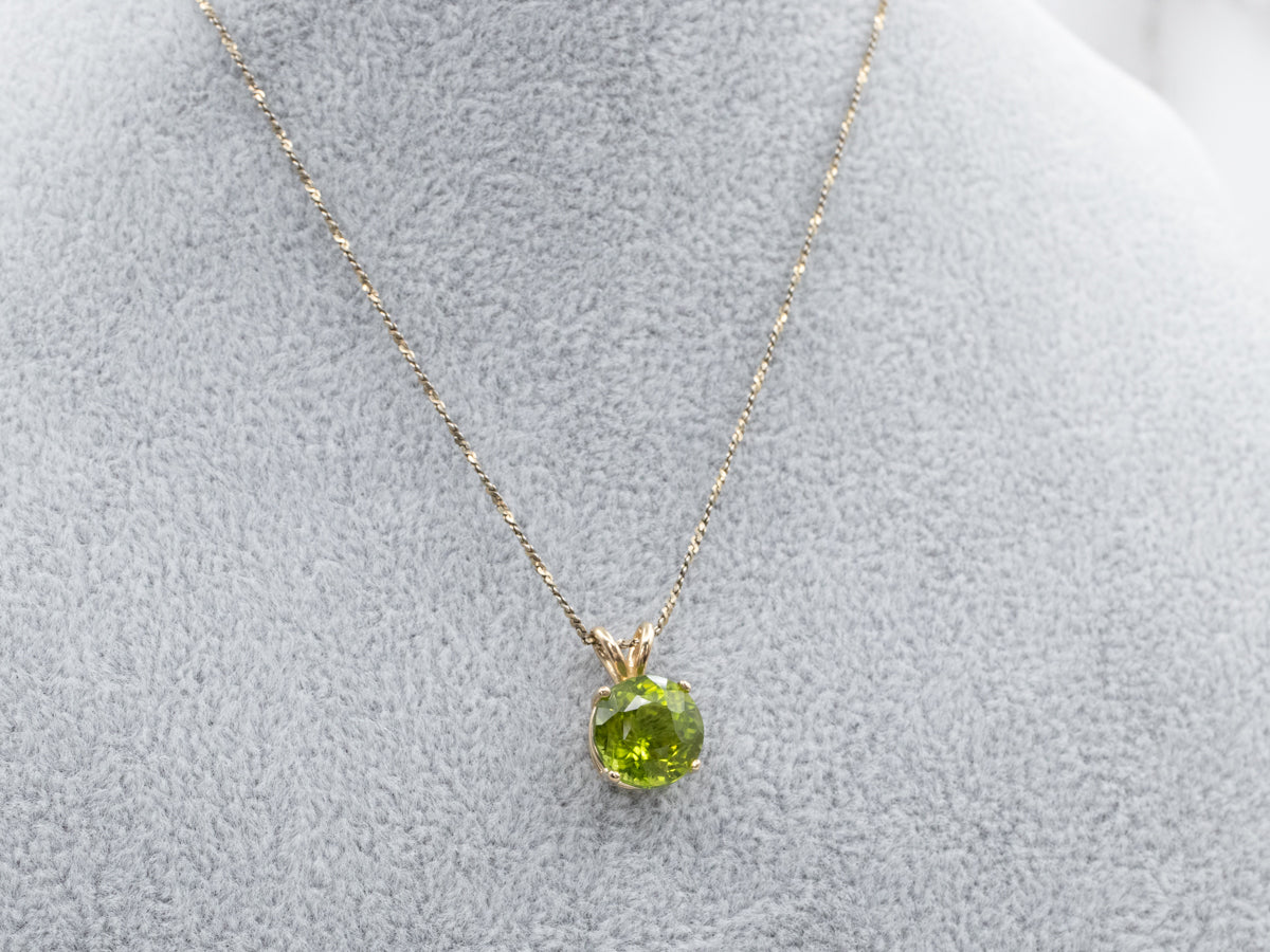 Colgante Solitario Peridoto Oro