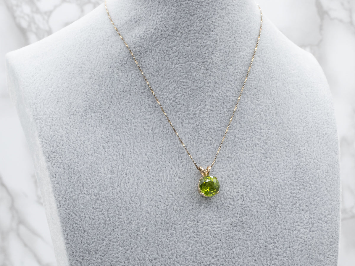 Colgante Solitario Peridoto Oro