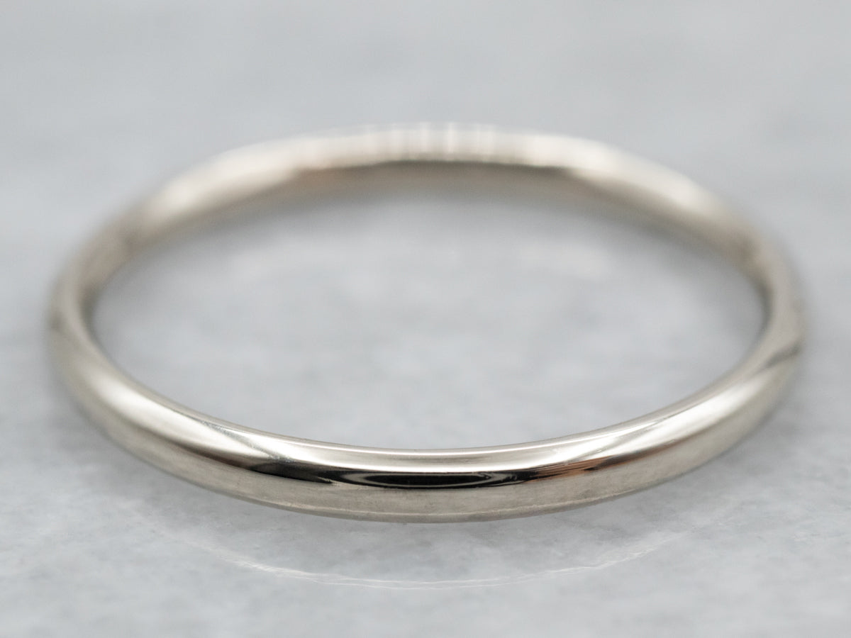 14K White Gold Plain Comfort Fit Band