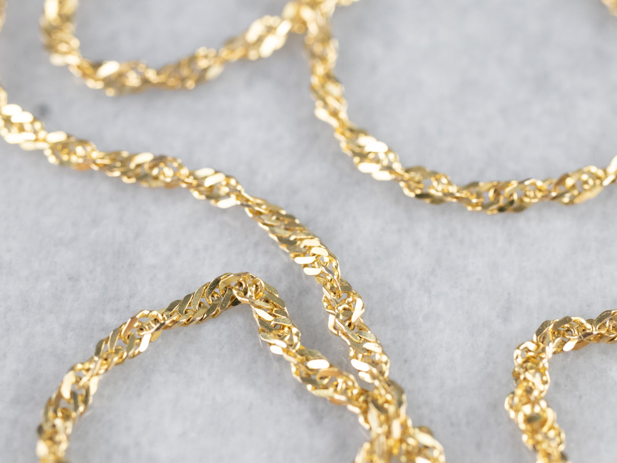 14K Yellow Gold Singapore Chain Necklace