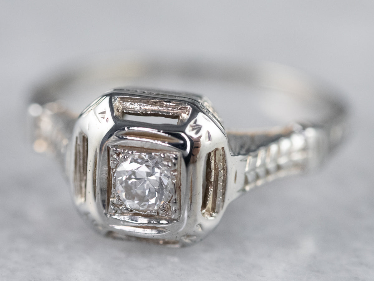 Art Deco Diamond Engagement Ring