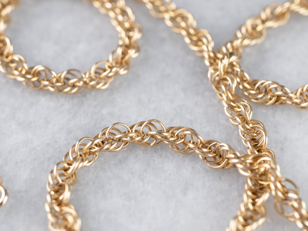 Vintage 18K Gold Loose Rope Twist Chain