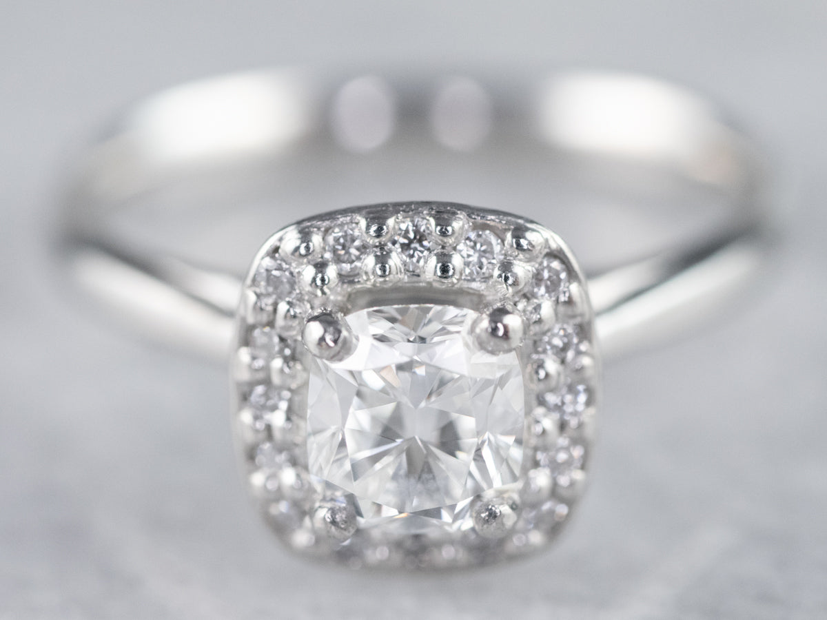 Platinum Diamond Halo Engagement Ring