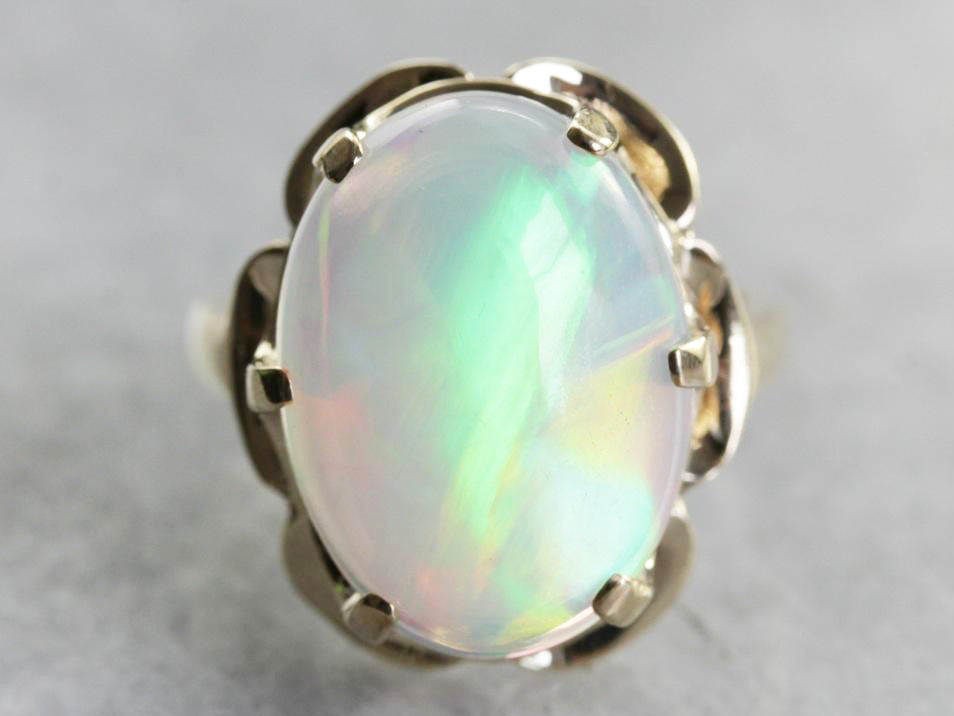 Yellow Gold Opal Cocktail Ring