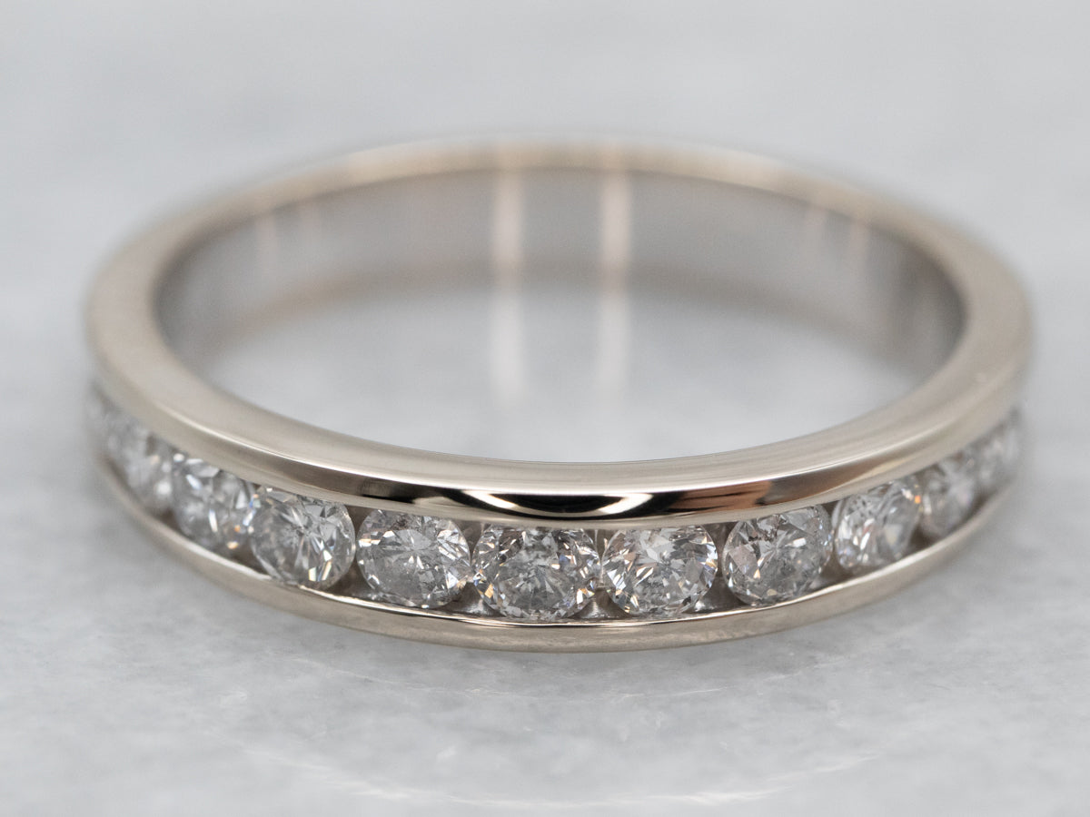 White Gold Channel Set Diamond Band