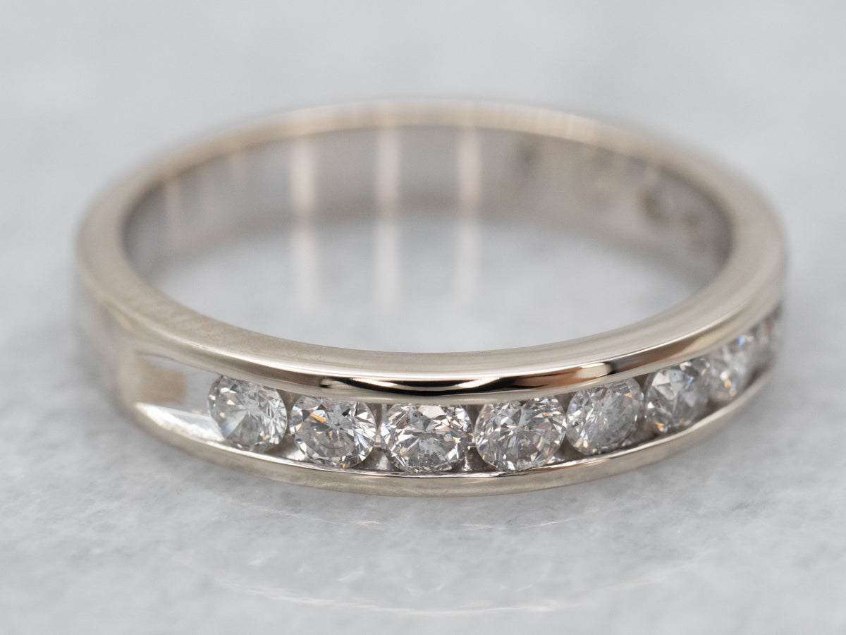 White Gold Channel Set Diamond Band