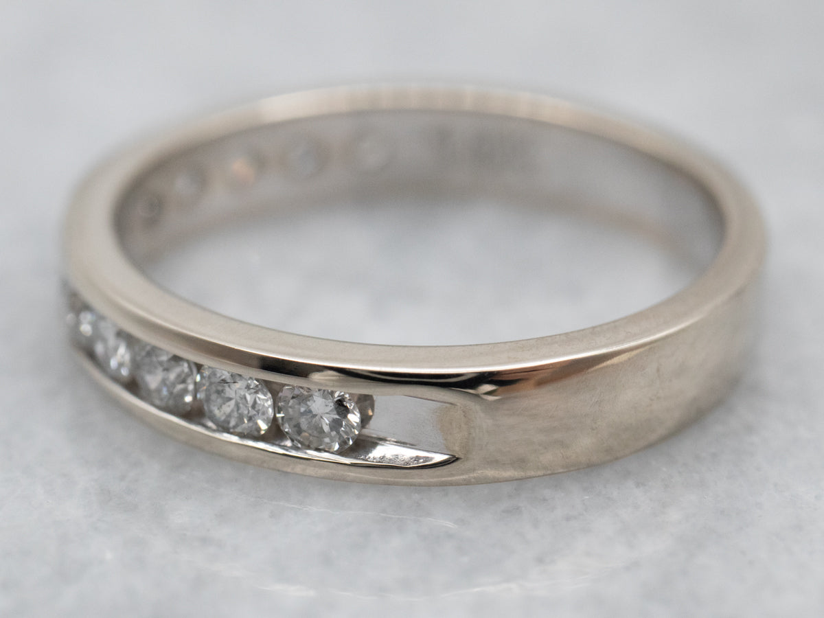 White Gold Channel Set Diamond Band