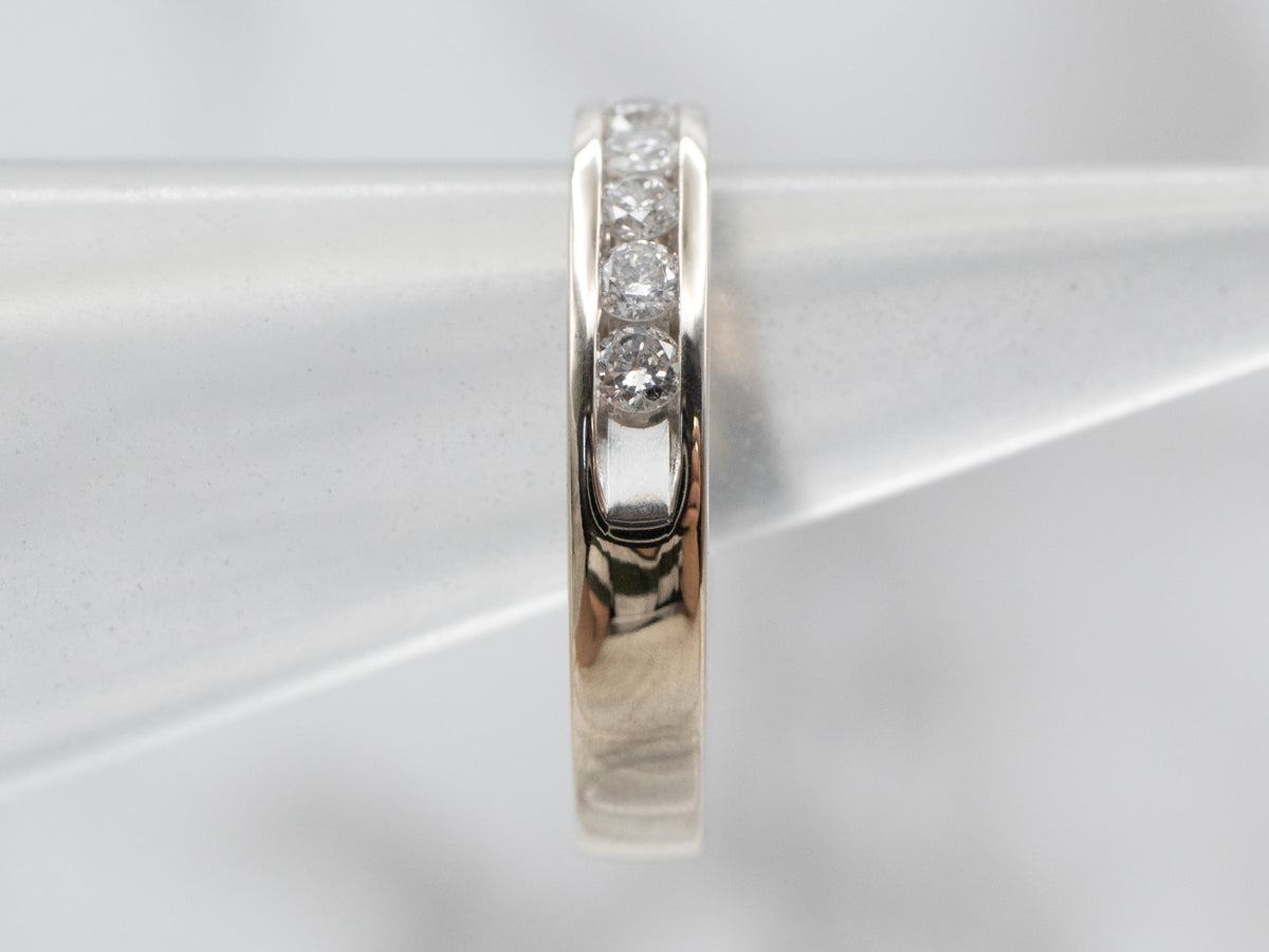 White Gold Channel Set Diamond Band