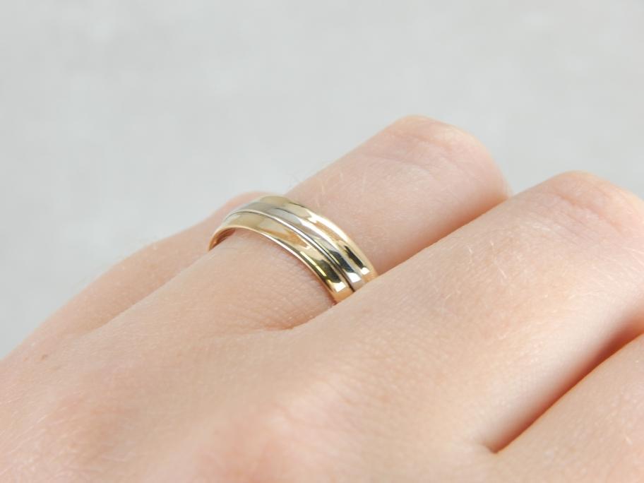 Vintage Keepsake Yellow and White Gold Band