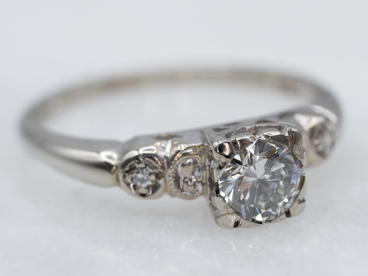 Retro Diamond Engagement Ring