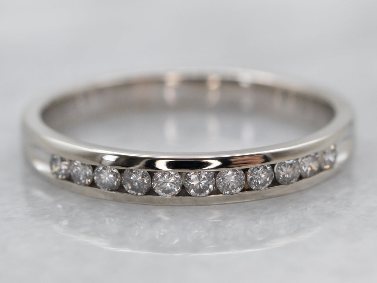 Sleek Diamond White Gold Band