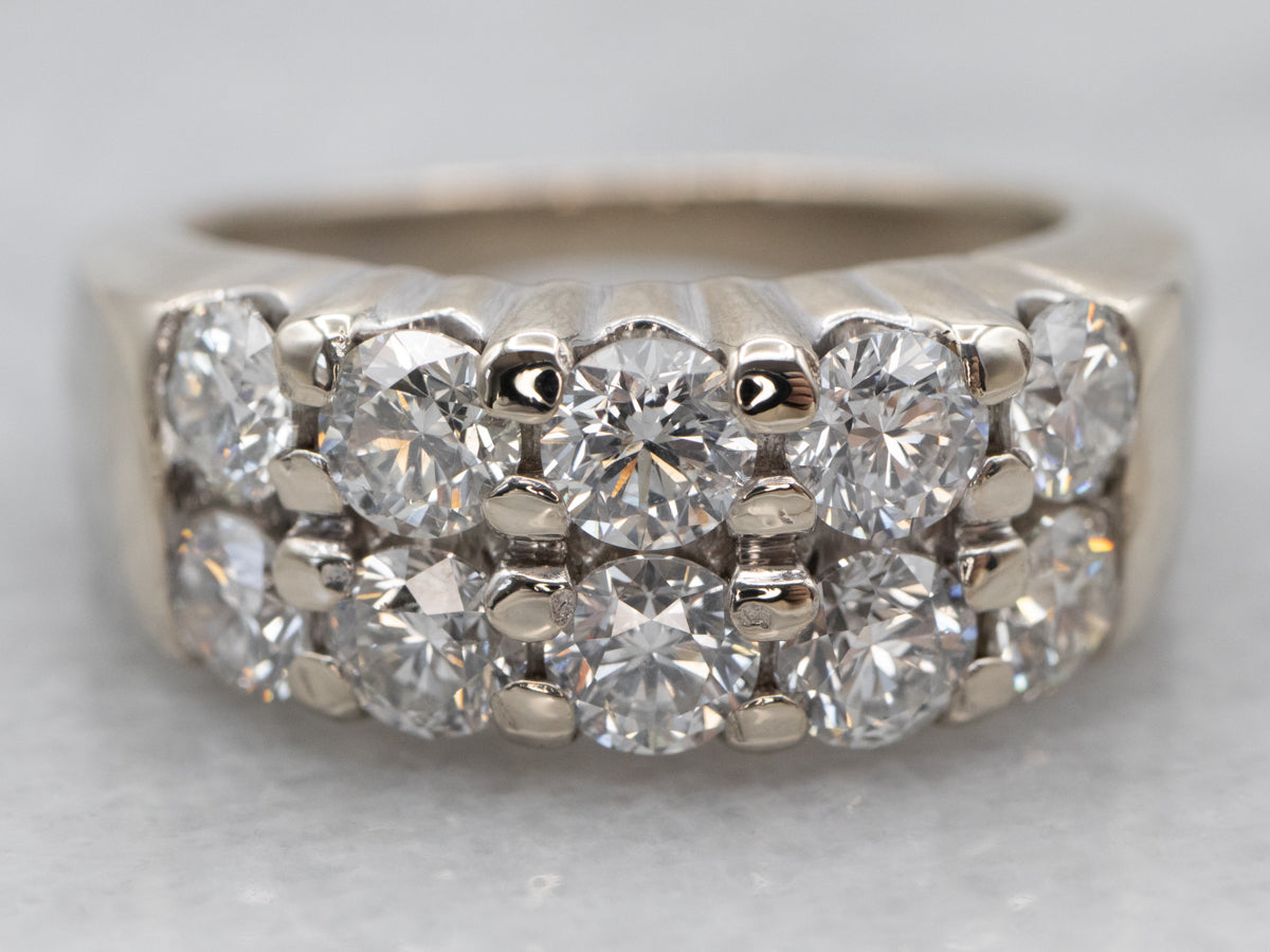 Vintage Double Row Diamond Band